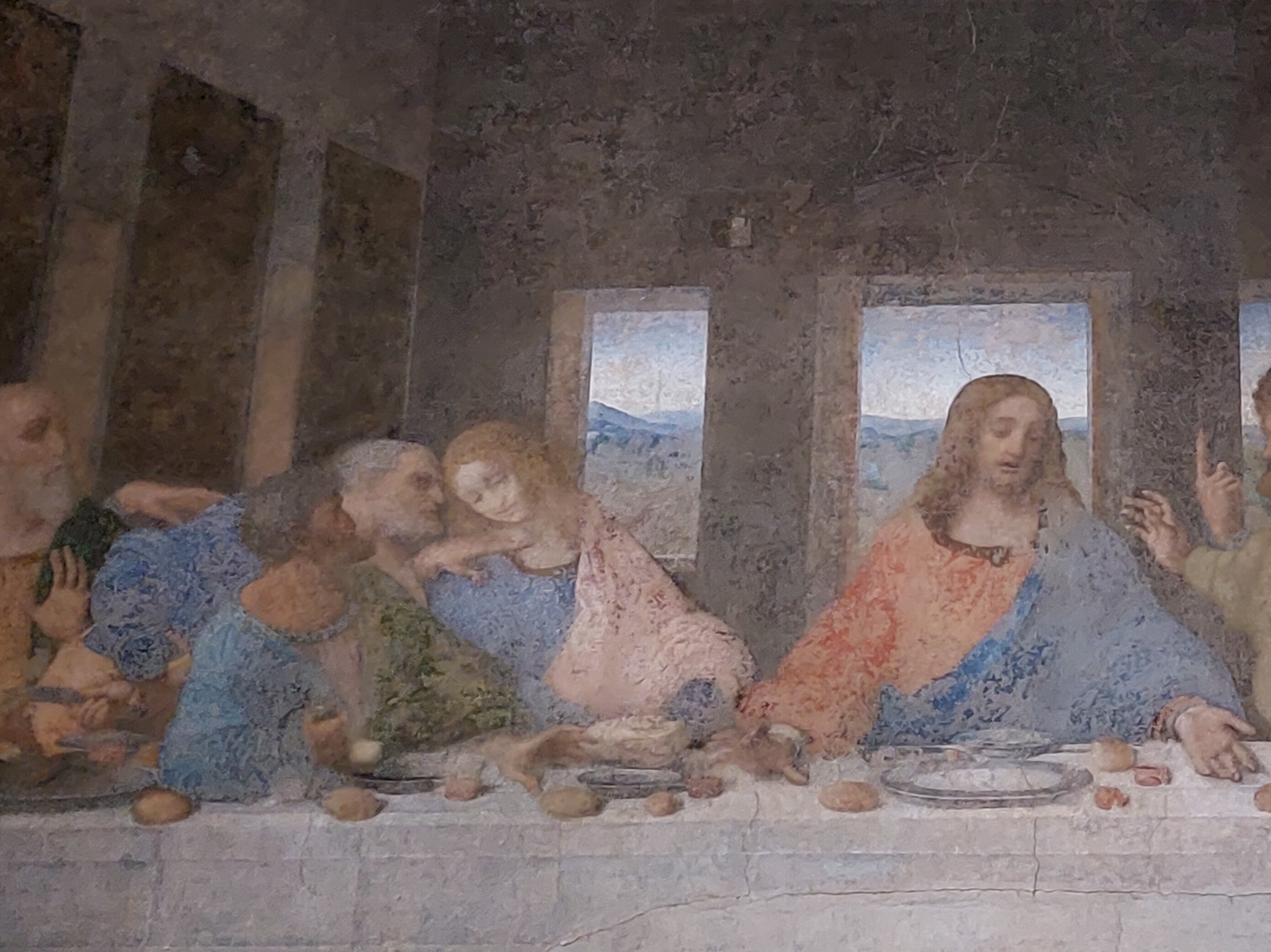 「最後の晩餐」中央部（キリスト）